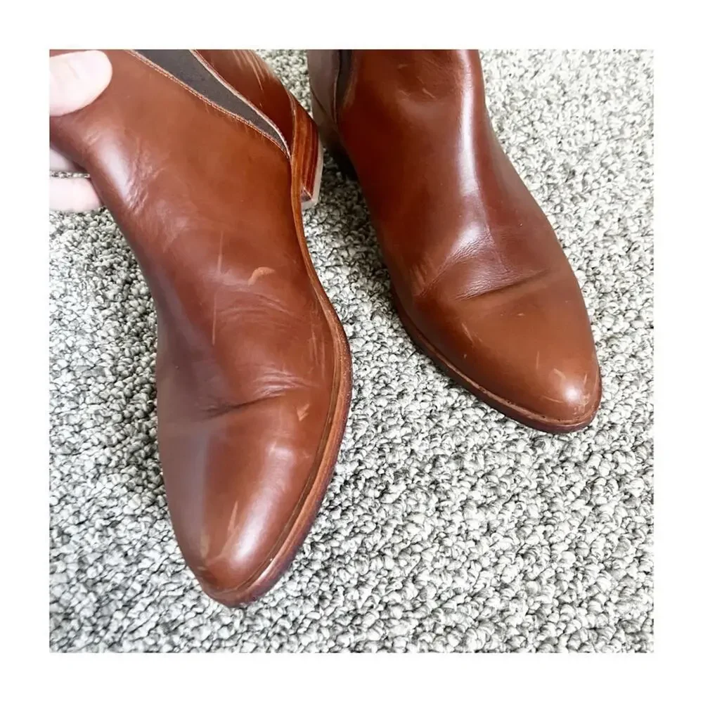Nisolo Leather Everyday Chelsea Ankle Boot Cognac Brown Size 9.5